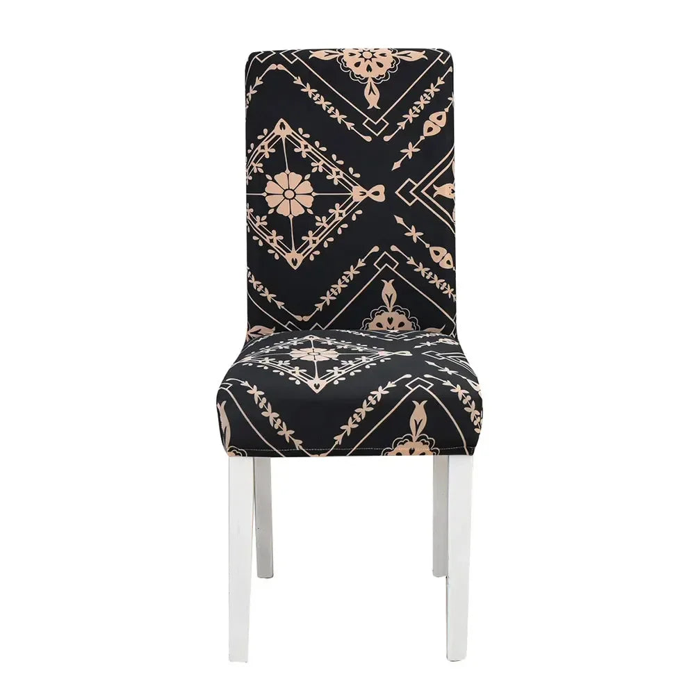 DecorBites™ Geometric Stretch Chair Cover Slipcovers | Elastic Seat Case