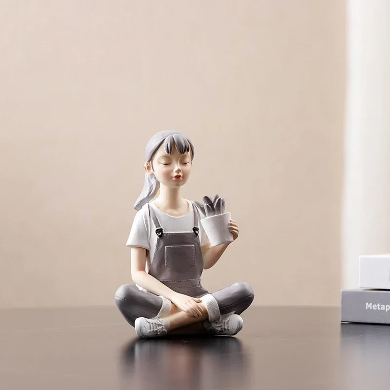 Resin Girl Figurine Sculpture