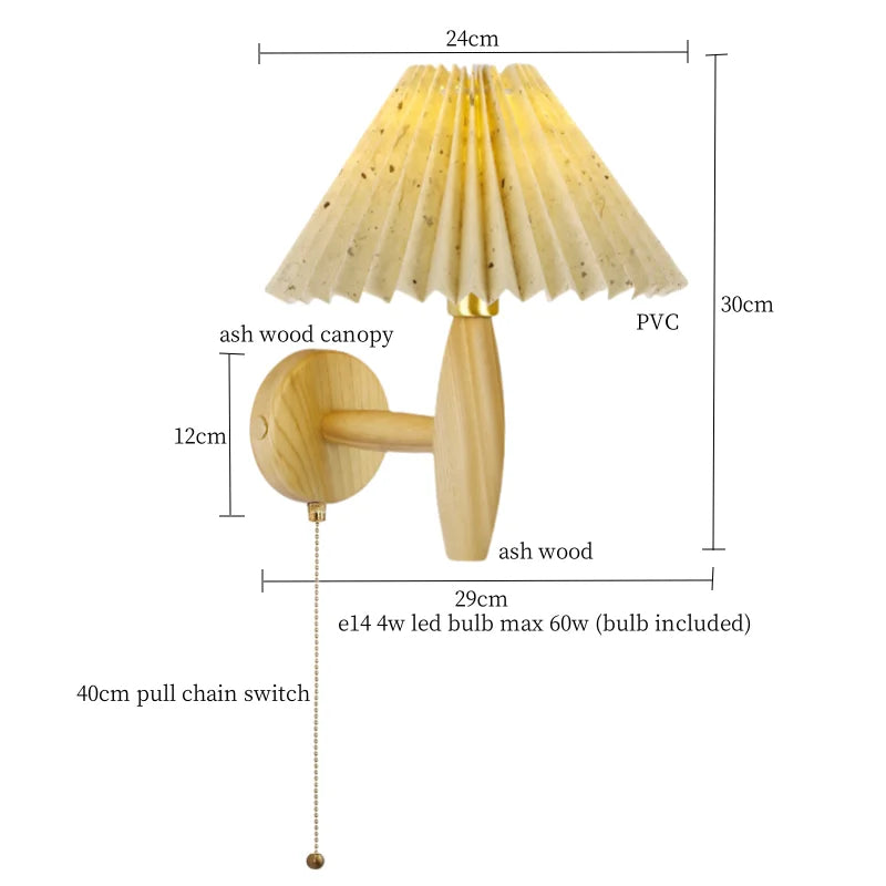 Walnut LED Wall Sconce Vintage Loft Style