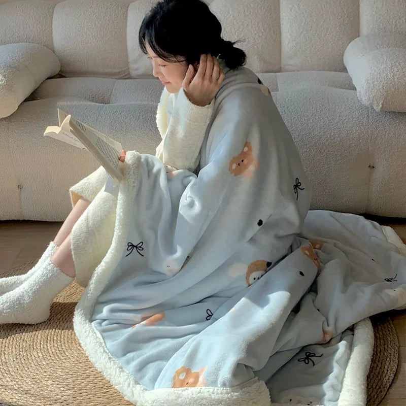 Cartoon Plush Sofa Blanket