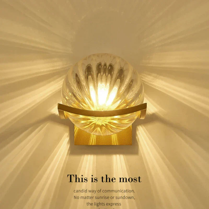 Gold Glass Ball Wall Lamp Sleek Modern Design