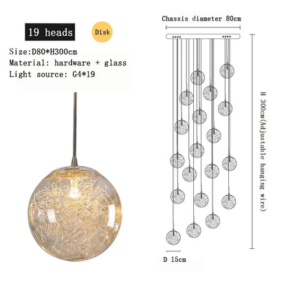 DecorBites™ Crystal Ceiling Chandelier for Modern Loft Living Room, Home, Hotel, Kitchen, Bedroom Lighting