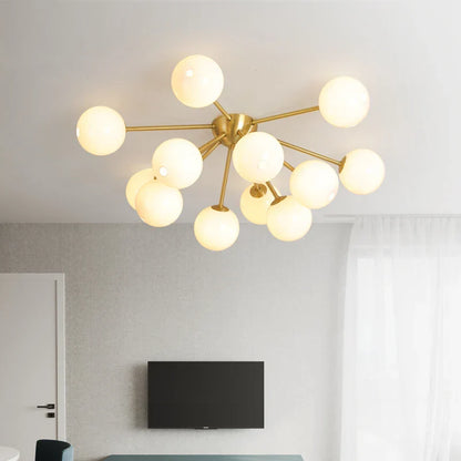 DecorBites™ Glass Ball LED Ceiling Chandelier for Modern Living Room and Bedroom Lighting