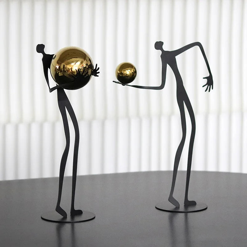 Gold Figure Metal Sculpture