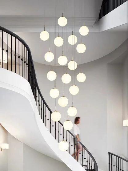 Nordic Glass Staircase Chandelier Pendant Light