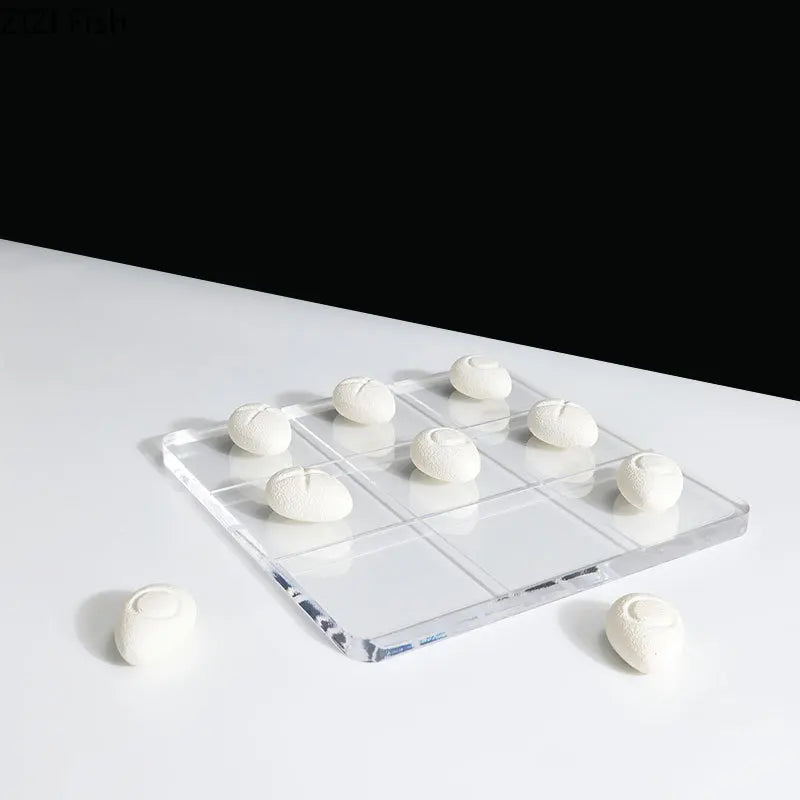 DecorBites™ Acrylic Tic-Tac-Toe Chessboard Set with Resin Pieces