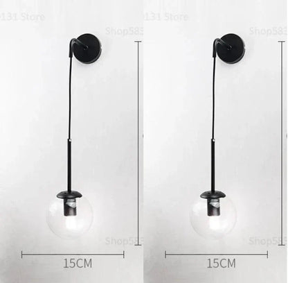 DecorBites™ Glass Ball Wall Lamp: Nordic Modern LED Lighting for Living Room, Bedroom, and Corridor