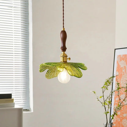 DecorBites™ Copper Wood Glass LED Pendant Lamp - French Minimalist Design for Home Decor