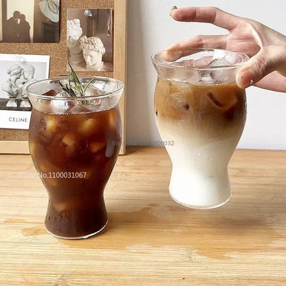 DecorBites™ Glass Cafe Coffee Cup Water Cup Iced Latte Americano Juice Glass