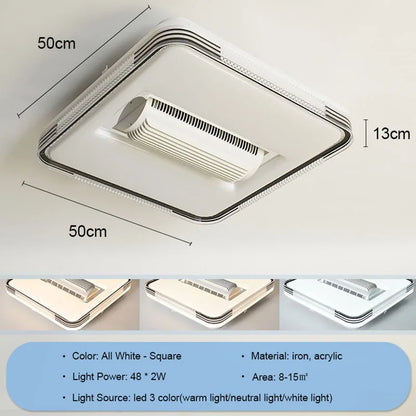 DecorBites™ Crystal Bladeless Ceiling Fan Light Chandelier LED Silent Electric Ventilator