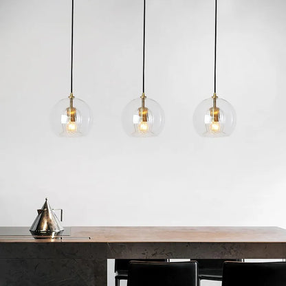 DecorBites™ Gold Glass Ball Pendant Light for Dining Room & Bedroom Decor