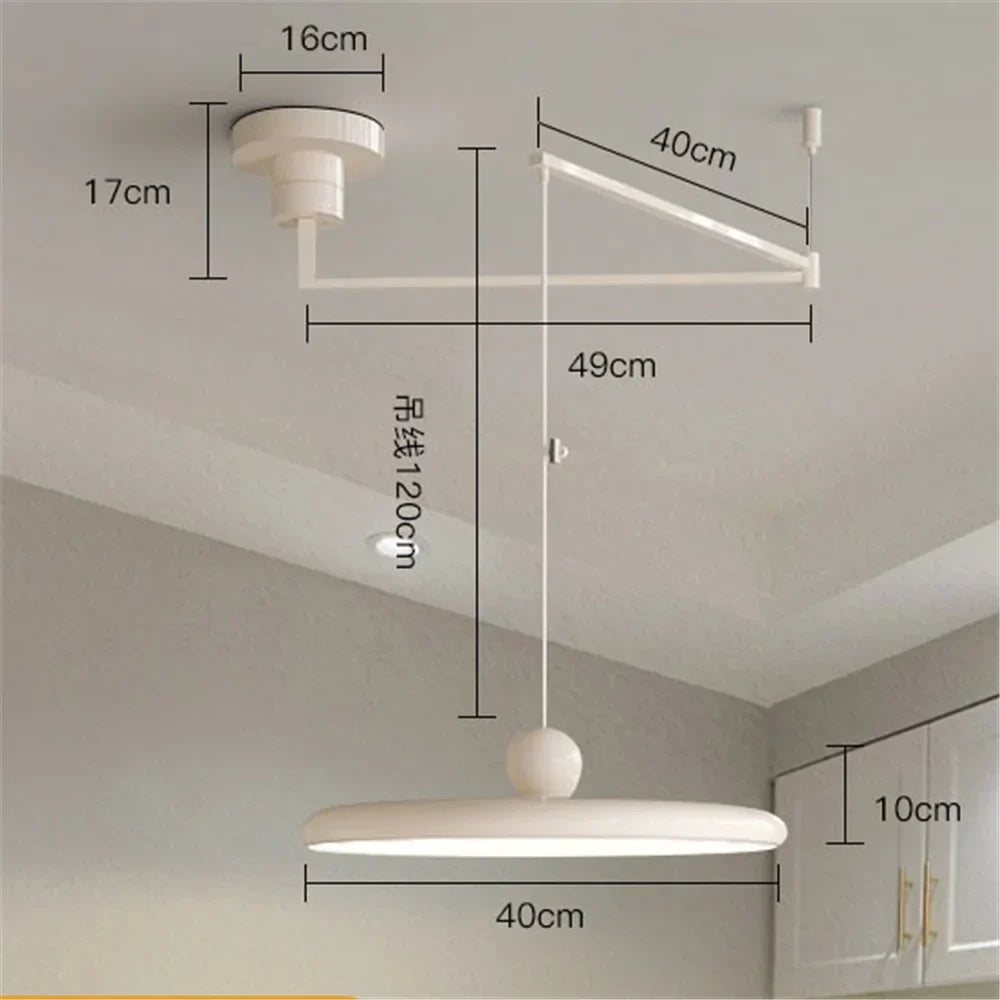 DecorBites™ Cream Iron Art Chandelier LED Pendant Light for Bedroom Living Room