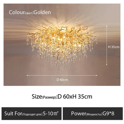 DecorBites™ Crystal Ceiling Chandelier - Luxury Lighting for Modern Spaces