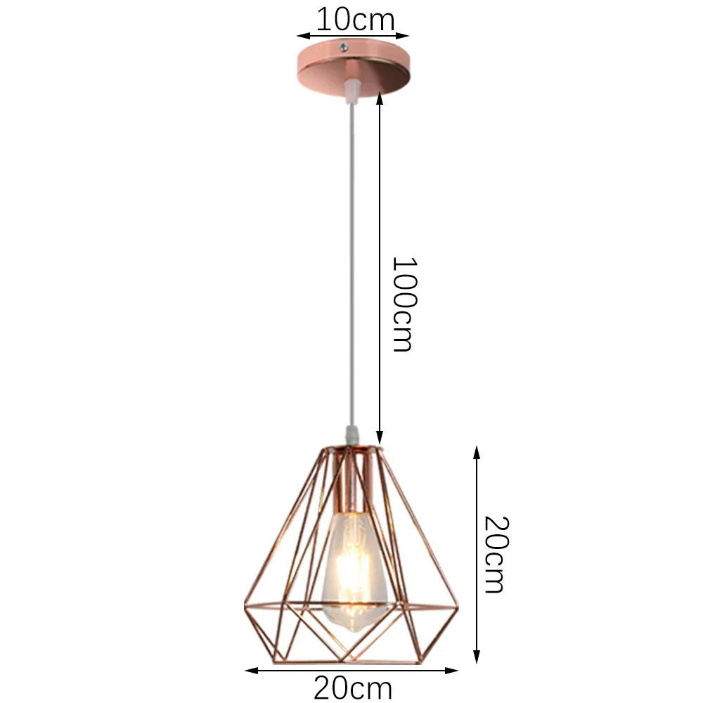 Gold Industrial Pendant Light Adjustable Height