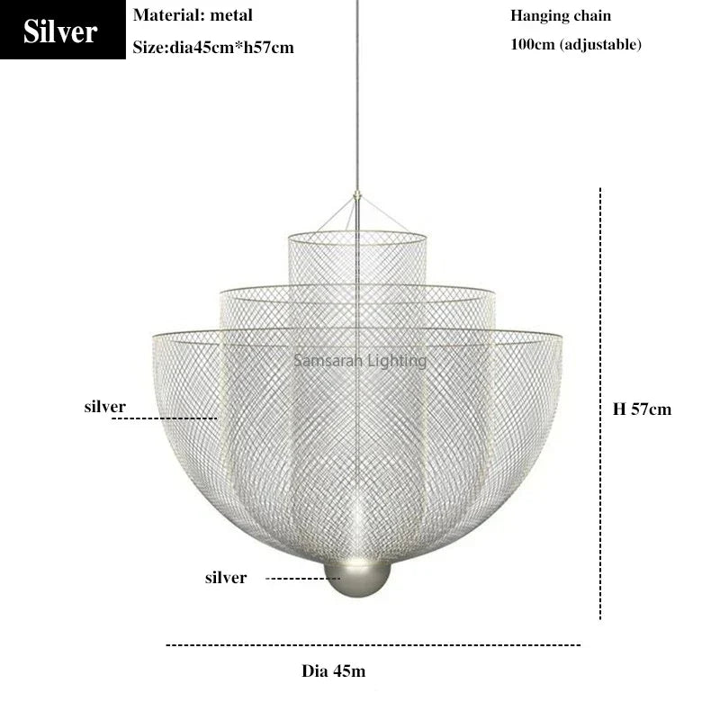 DecorBites™ Geometric Iron Chandelier | Nordic Loft Pendant Light Fixture