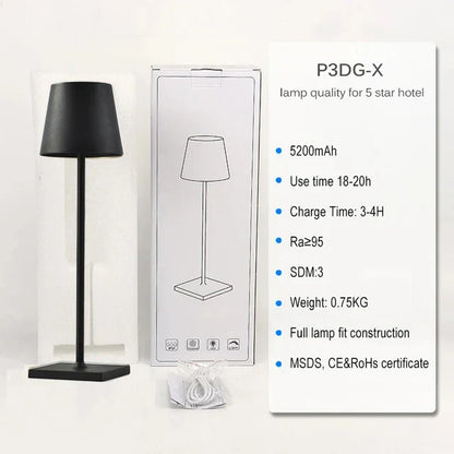 DecorBites™ Crystal LED Rechargeable Table Lamp - Elegant Cordless Hotel Restaurant Bar Light