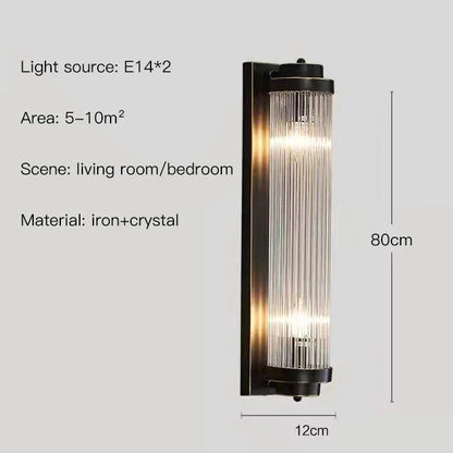 DecorBites™ Crystal Wall Sconce: Copper LED Bedroom Lighting for TV Background, Dining Room