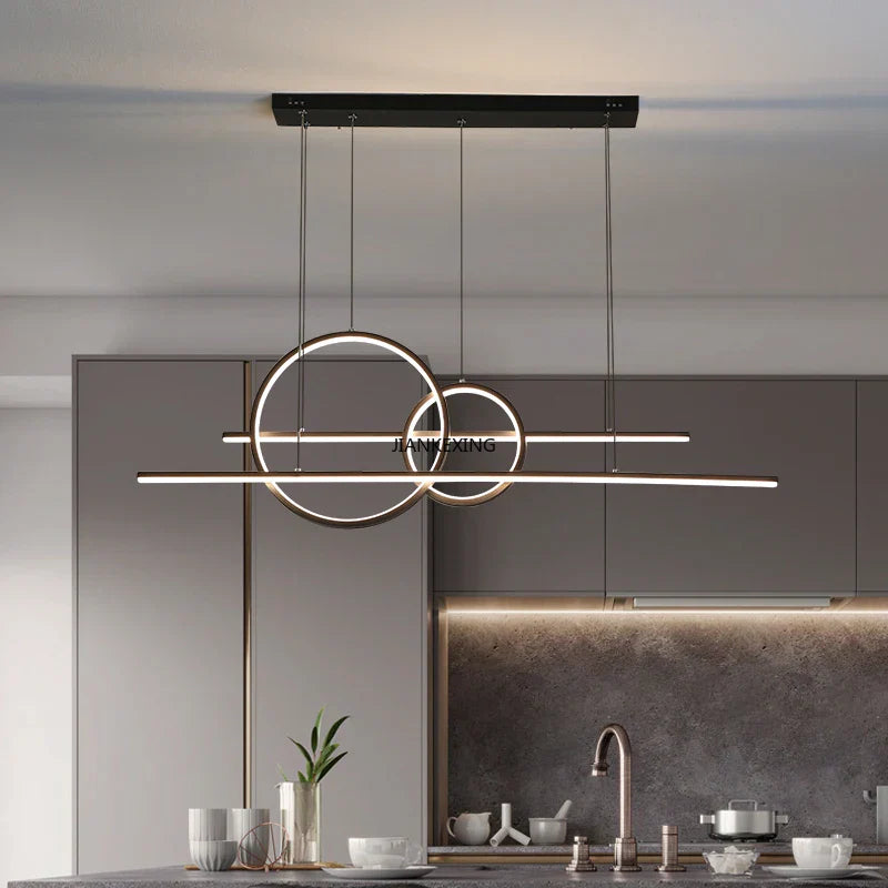 DecorBites™ Gold Black Dimmable LED Chandelier for Dining Room Kitchen Bar Lighting