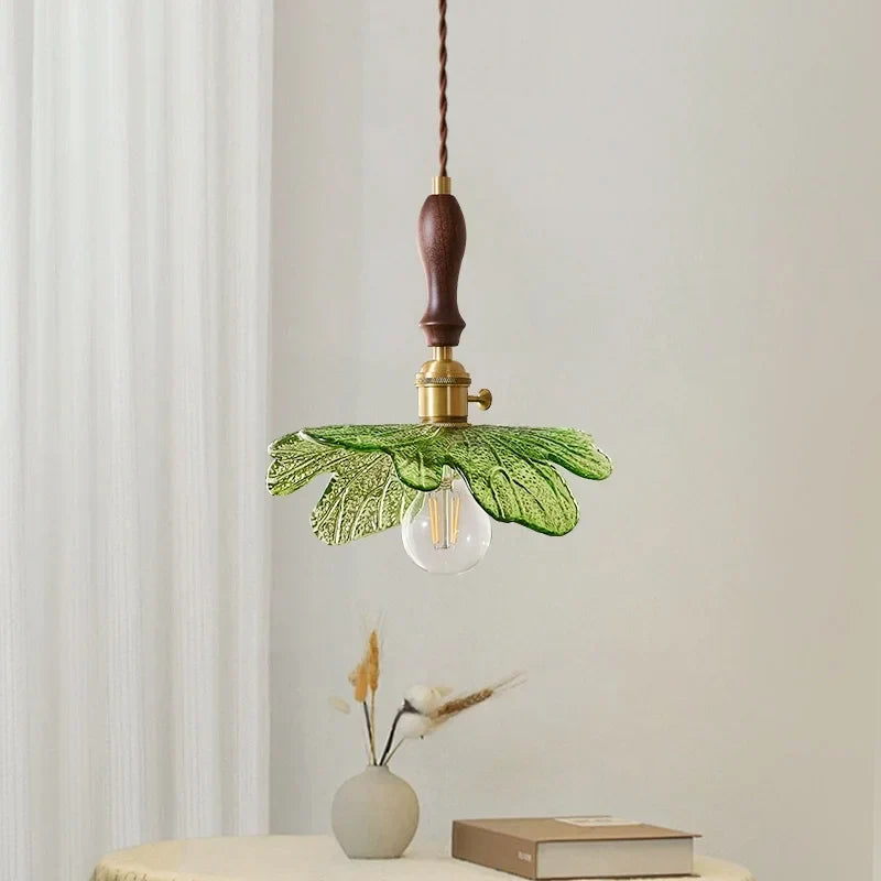 DecorBites™ Copper Wood Glass LED Pendant Lamp - French Minimalist Design for Home Decor
