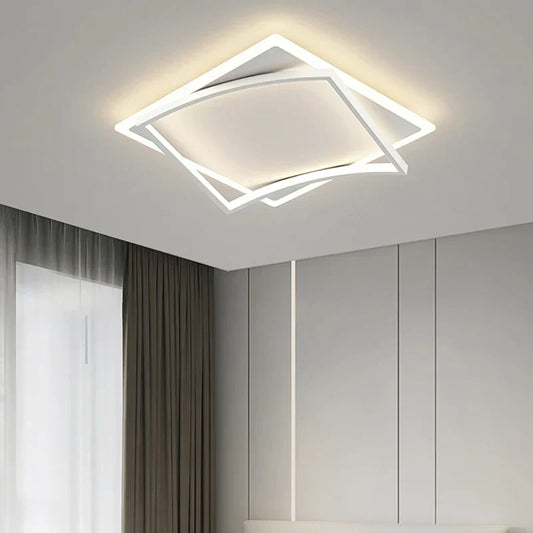 DecorBites™ Geometric Square LED Ceiling Light with Remote Control for Study Living Room Bedroom