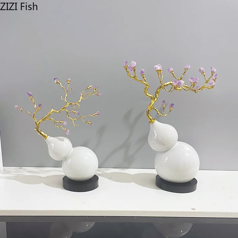 Gold Gourd Ceramic Ornaments