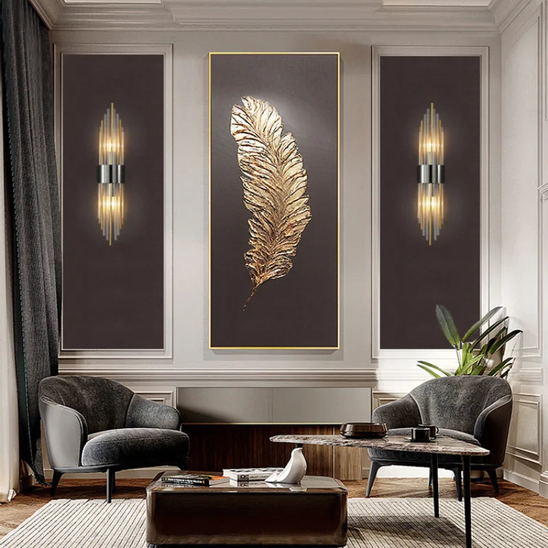 DecorBites™ Crystal Copper Wall Lights: Postmodern Luxe Bedroom & Living Room Lighting