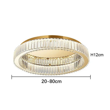 DecorBites™ Crystal Circle LED Ceiling Chandelier for Modern Living Room, Bedroom, and Study