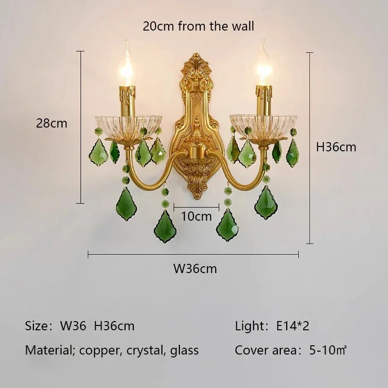 Green Crystal Boho Chandelier