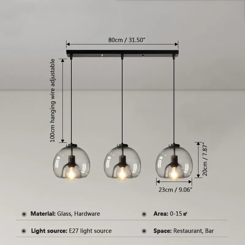 DecorBites™ Glass Ball LED Pendant Lights for Home, Office, and Restaurant Decor