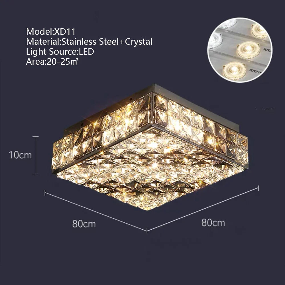 DecorBites™ Crystal LED Rectangle Chandelier for Elegant Home Decor