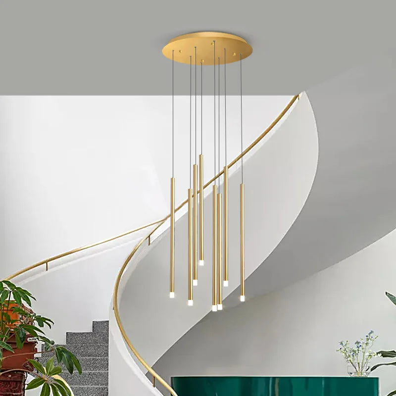 Gold Black Wire Chandelier