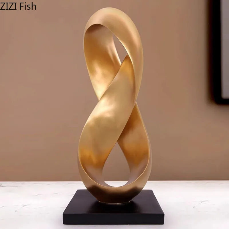 DecorBites™ Golden Knot Sculpture Desk Ornament Minimalist Abstract Room Decor
