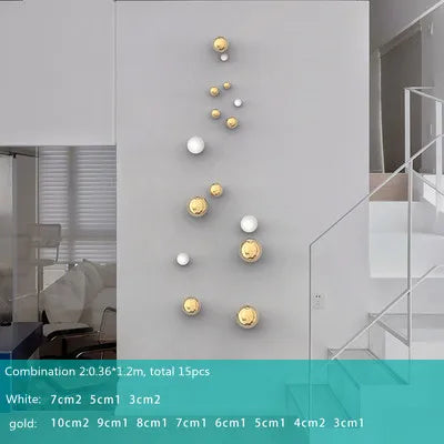 Gold Spherical Wall Ornaments