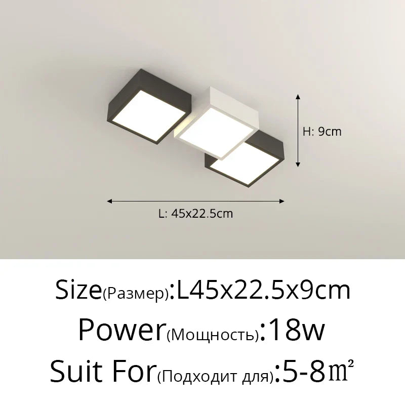 DecorBites™ Geometric Chandelier: Minimalist Modern Luxe Black White Bedroom Lamp