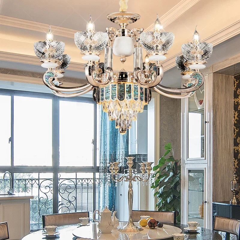 DecorBites™ Crystal Dining Room Chandelier: Elegant European Style Living Room Lamp, Bedroom Decor