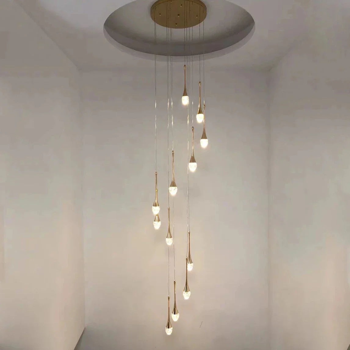 DecorBites™ Crystal LED Chandeliers: Elegant Staircase Hanging Lights for Luxe Living Spaces