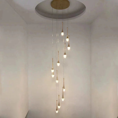 DecorBites™ Crystal LED Chandeliers: Elegant Staircase Hanging Lights for Luxe Living Spaces