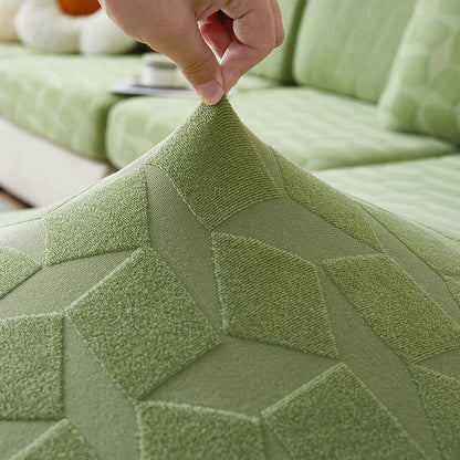 DecorBites™ Jacquard Sofa Seat Cover: Stretchable, Washable & Removable Protector