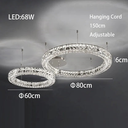DecorBites™ Crystal LED Chandelier - Modern Luxe Living Room Lighting