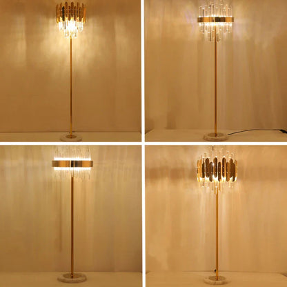 DecorBites™ Crystal Gold Floor Lamp for Bedroom & Living Room - Modern Luxury LED Light