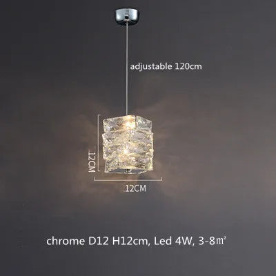 DecorBites™ Dimmable Crystal Chandelier Pendant Light for Modern Luxury Living Room.