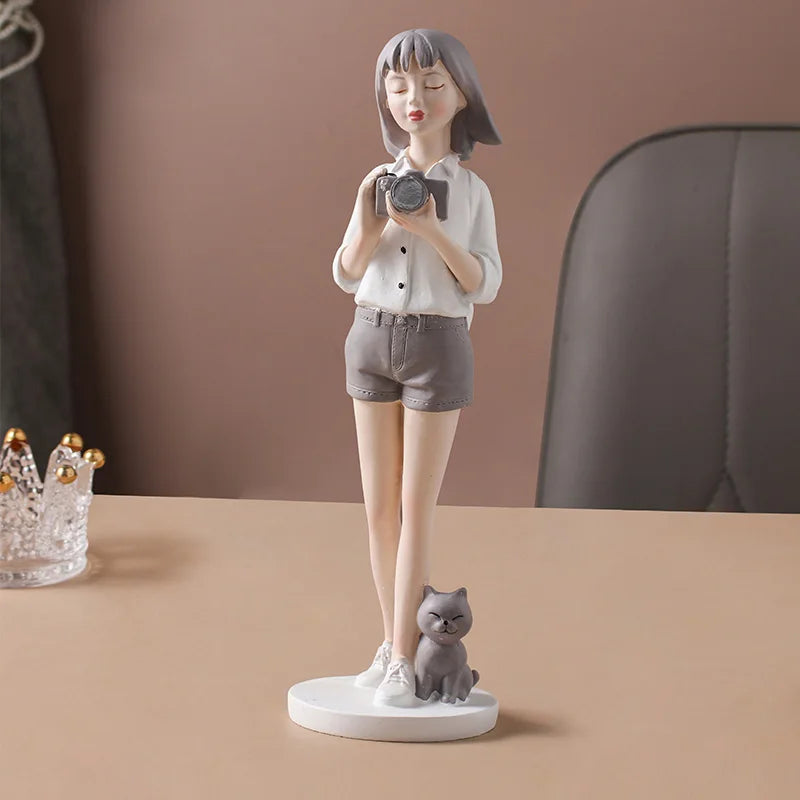 Resin Girl Figurine Sculpture