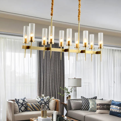 DecorBites™ Gold Metal Glass LED Pendant Lights Chain Hanging Lamp