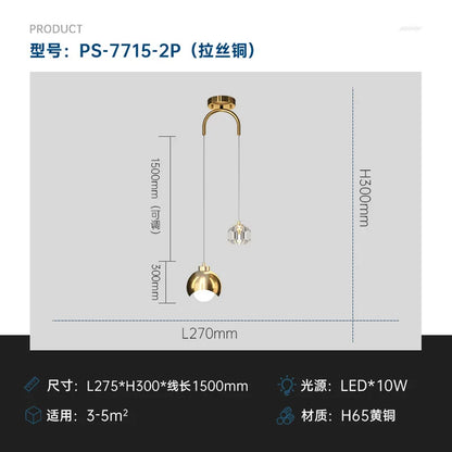 DecorBites™ Glass Ball Pendant Chandelier for Luxury Living Room, Bedroom, Hotel Villa