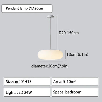 DecorBites™ Itka Pendant Lamp - Minimalist White Lamp Shade for Dining Table, Bedroom, Kitchen