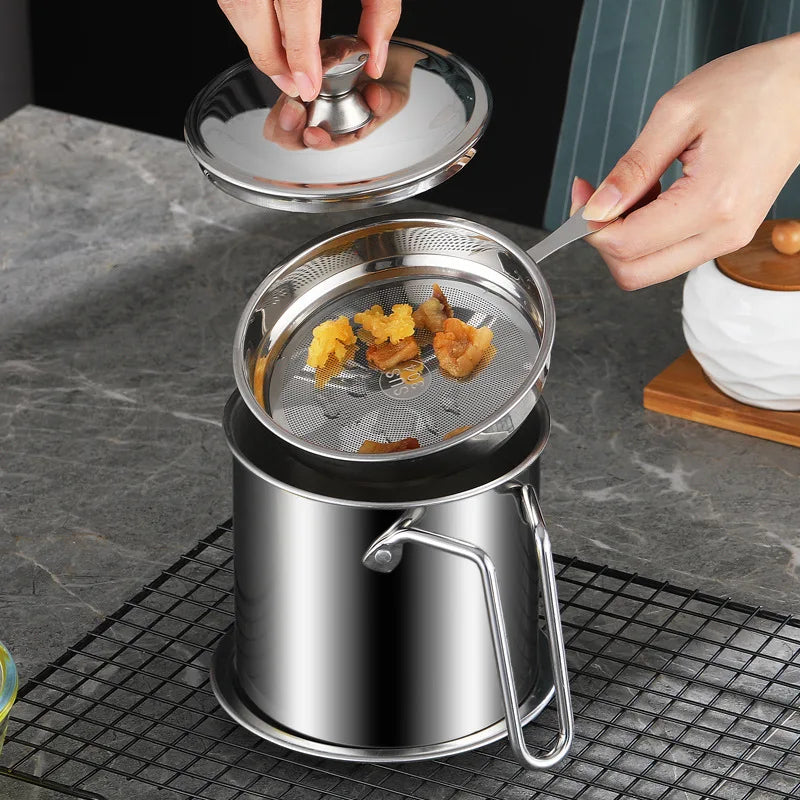 DecorBites™ Deep Fryer Pot with Strainer, Kitchen Cooking Tool for Frying Chicken and French Fries