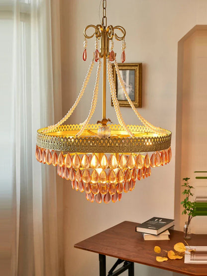 DecorBites™ Crystal Water Drop LED Ceiling Chandelier for Foyer and Entry Way