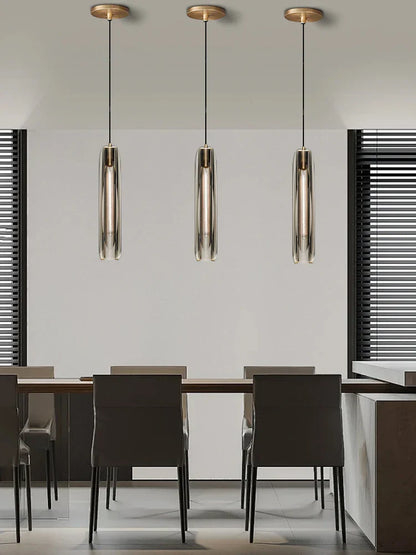 DecorBites™ Crystal Copper Pendant Lights Gold Home Decor Glass Hanging Lamp