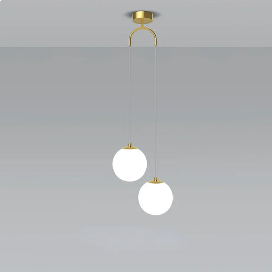 DecorBites™ Glass Ball Dual Head Pendant Light for Bedroom, Modern LED Chandeliers