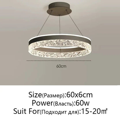 DecorBites™ Crystal Rings LED Chandelier Black&White Frame